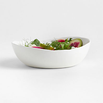 View Mercer Matte White Porcelain Low Bowl details