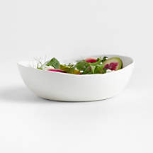 Mercer Matte White Porcelain Low Bowl + Reviews | Crate & Barrel