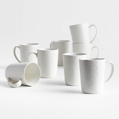 View Mercer 14-oz. Matte White Porcelain Mugs, Set of 8 details