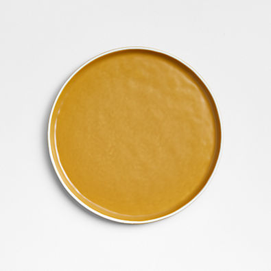 View Mercer Matte Yellow Porcelain Salad Plate with White Rim details