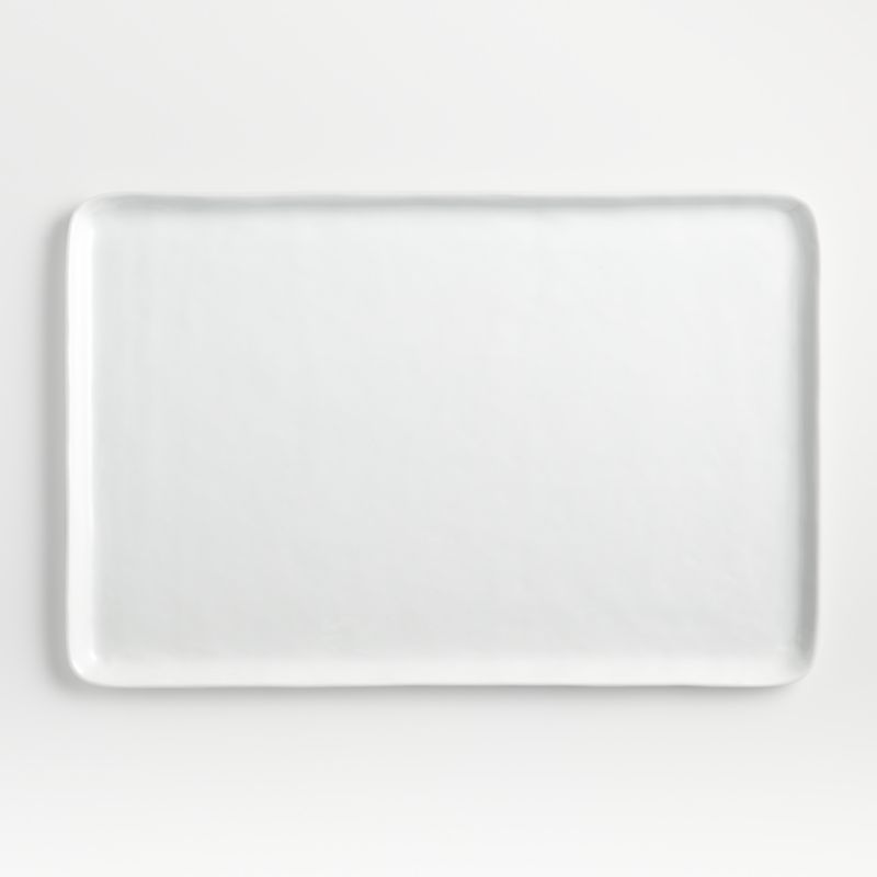 Mercer White Rectangle Ceramic Platter   Reviews | Crate & Barrel