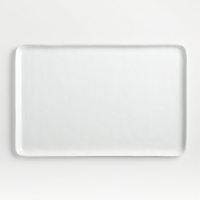 View Mercer White Rectangle Porcelain Platter details