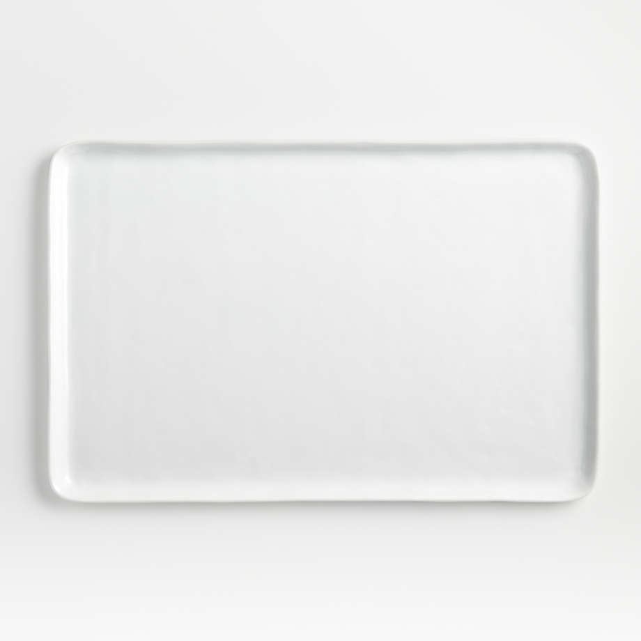 Mercer White Rectangle Ceramic Platter + Reviews | Crate & Barrel