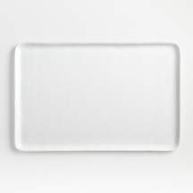 Mercer White Rectangle Ceramic Platter | Crate & Barrel