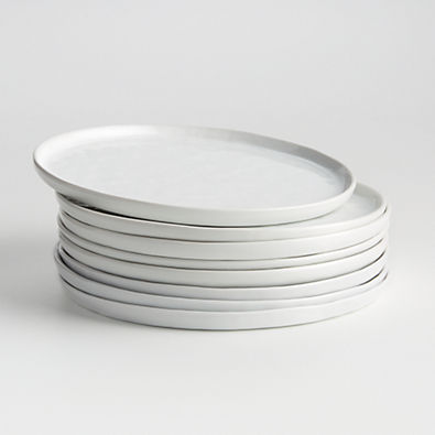 View Mercer White Round Porcelain Salad Plates, Set of 8 details
