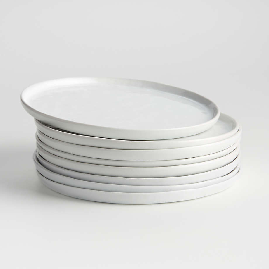 Mercer White Round Ceramic Dinner Plates, Set of 8 + Reviews | Crate & Barrel