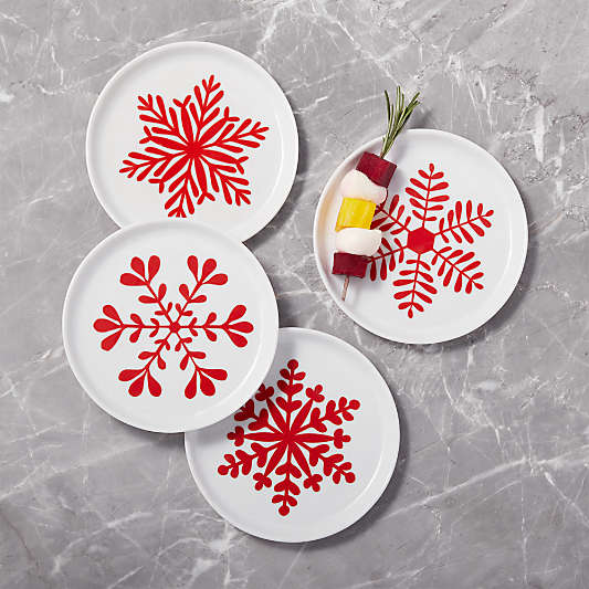 Mercer Snowflake Appetizer Plates, Set of 4