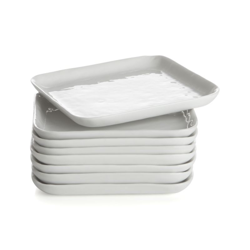 Mercer White Square Porcelain Salad Plates, Set of 8