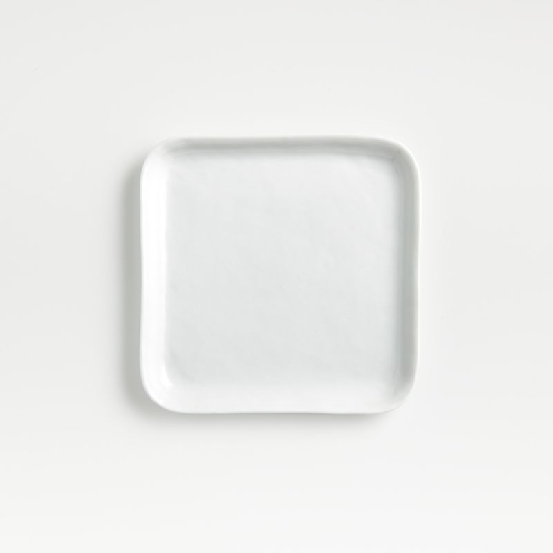 Mercer White Square Porcelain Appetizer Plates, Set of 8