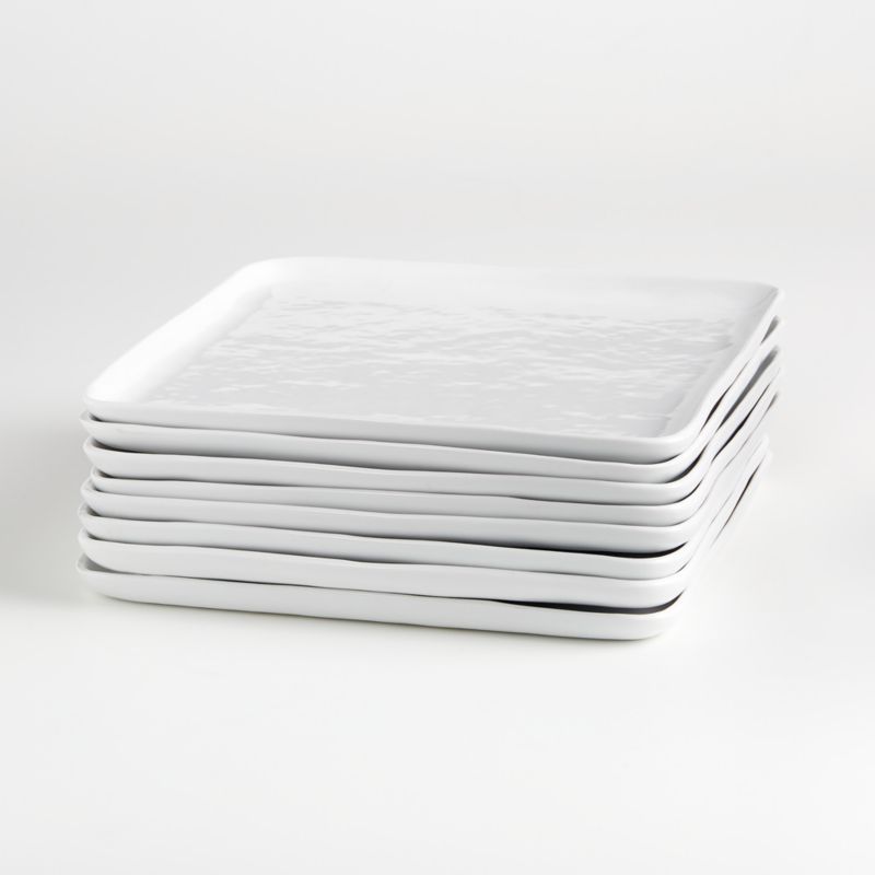 Mercer White Square Porcelain Dinner Plates, Set of 8