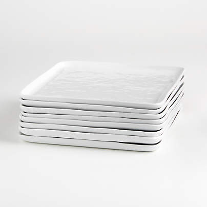 Mercer White Square Porcelain Dinner Plates, Set of 8