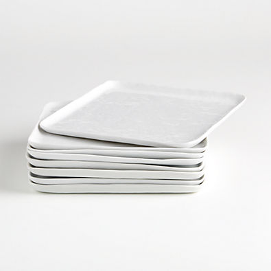 View Mercer White Square Porcelain Salad Plates, Set of 8 details