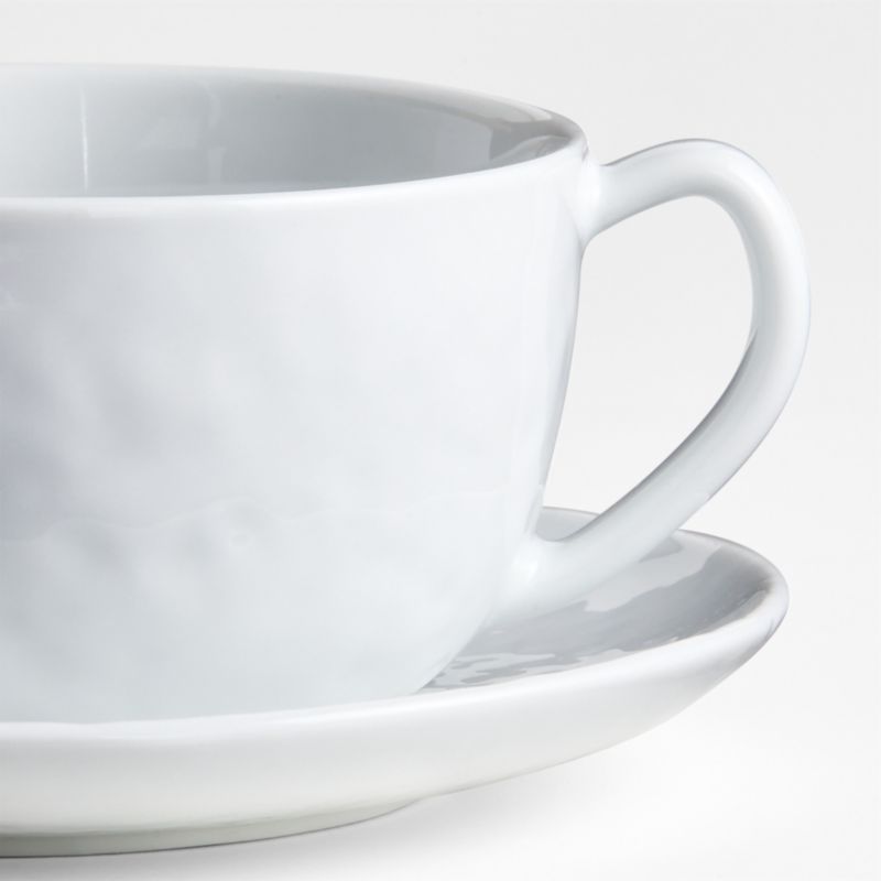 Mercer White Porcelain Cappuccino Cup and Saucer