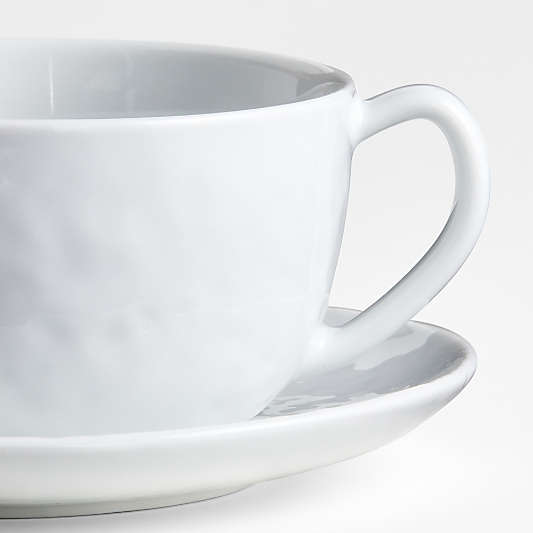 Mercer 13-oz. White Porcelain Cappuccino Cup and Saucer