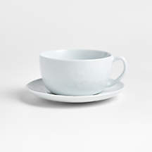 Mercer 13-oz. White Porcelain Cappuccino Cup and Saucer + Reviews | Crate & Barrel