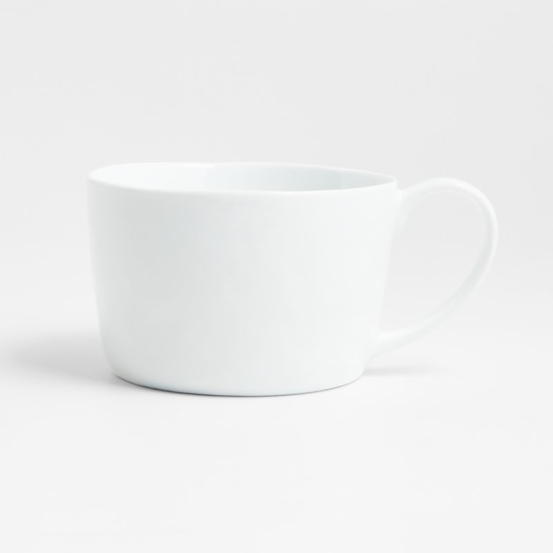 Mercer White Porcelain Cappuccino Cup and Saucer
