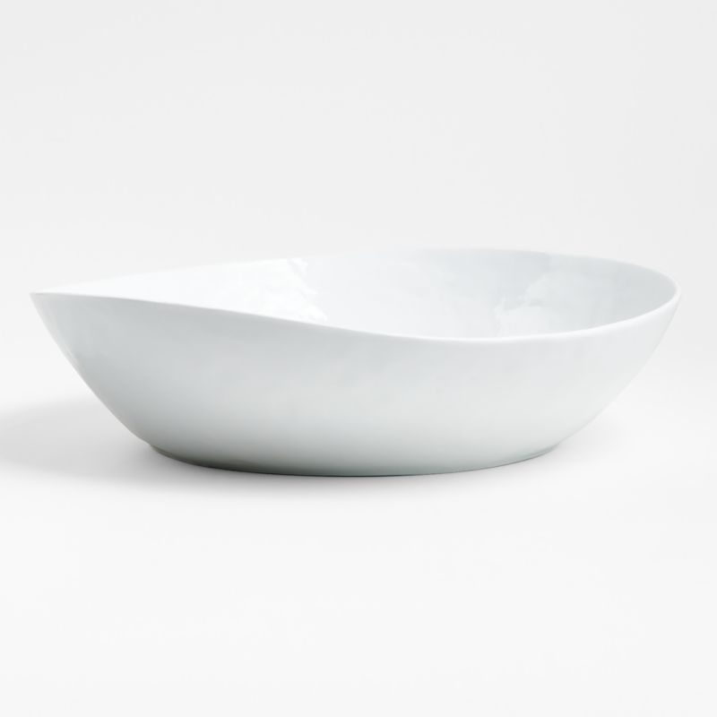 Mercer White Porcelain Low Serving Bowl   Reviews | Crate and Barrel