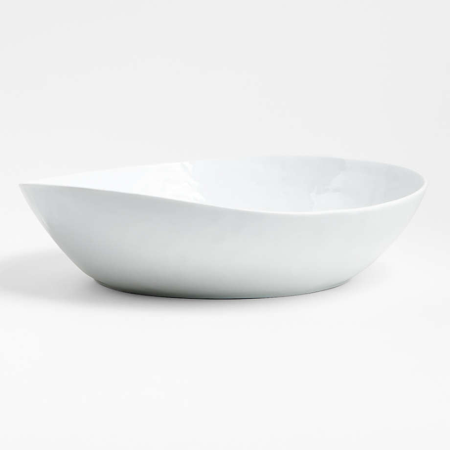 Mercer White Ceramic Low Serving Bowl
