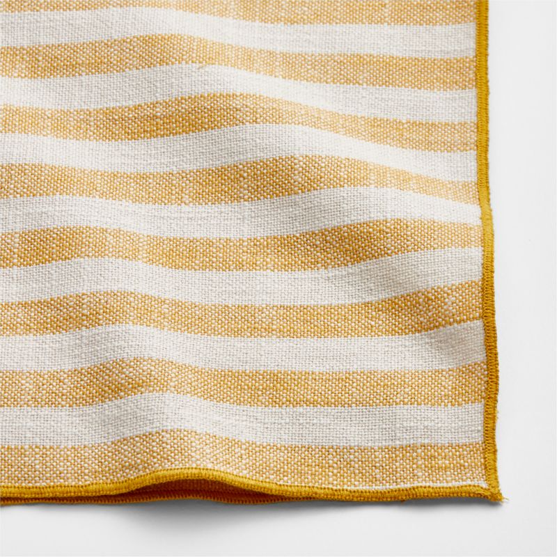 Merrow Stitch Yellow Stripe Napkins, Set of 4