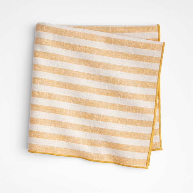 Merrow Stitch Yellow Stripe Napkins, Set of 4