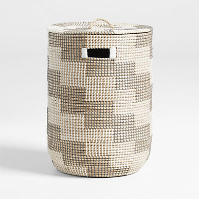 View Merchant Silver Woven Hamper with Handles details