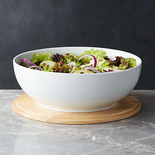 Merge Porcelain Serving Bowl with Wood Lid