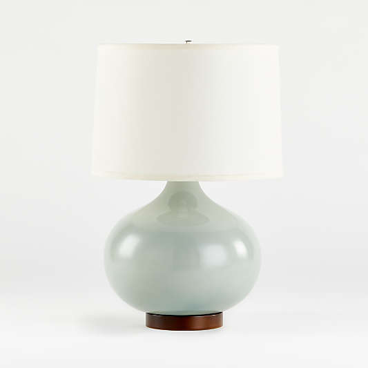 Merie Blue Table Lamp with Bronze Base