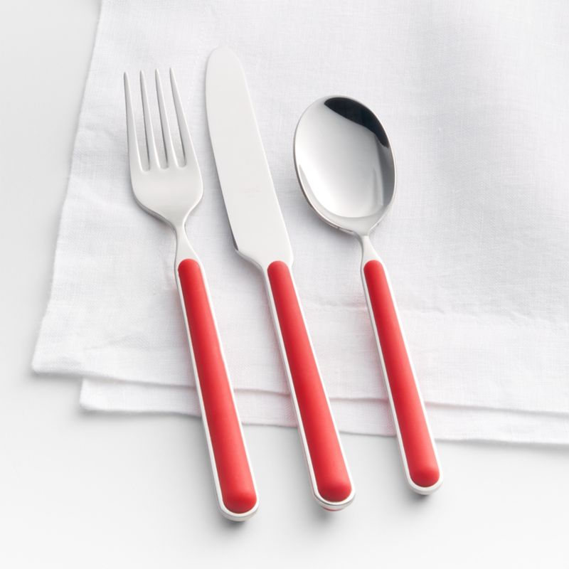Mepra Italian Red Flatware, Set of 3 Crate & Barrel