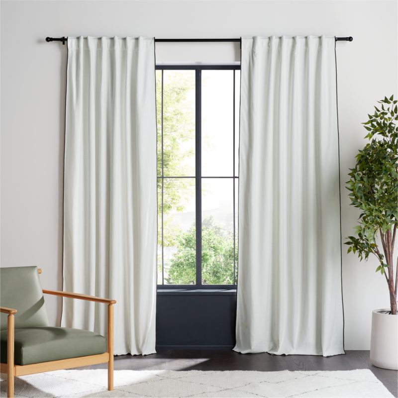 Storm Grey Cotton Velvet Window Curtain Panel with Lining 48x120 +  Reviews