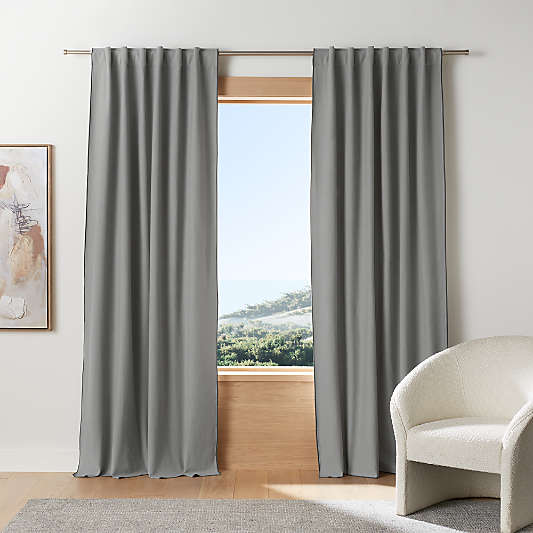 Grey Blackout Curtains & Grey Blackout Drapes | Crate & Barrel