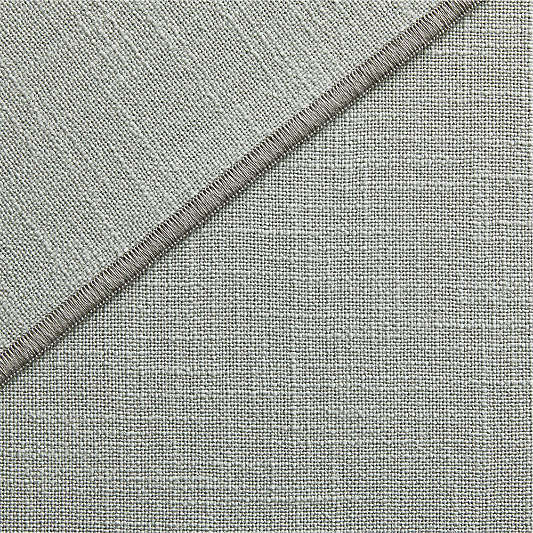 Mist Blue Merrow Stitch Organic Cotton Blackout Window Curtain Panel