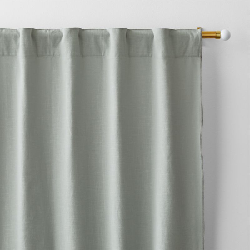 Mist Blue Merrow Stitch Organic Cotton Window Curtain Panel 52"x84" - image 2 of 6