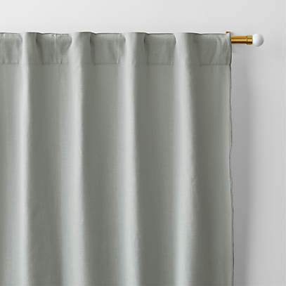 Mist Blue Organic Cotton Merrow Stitch Blackout Window Curtain Panel 52x84