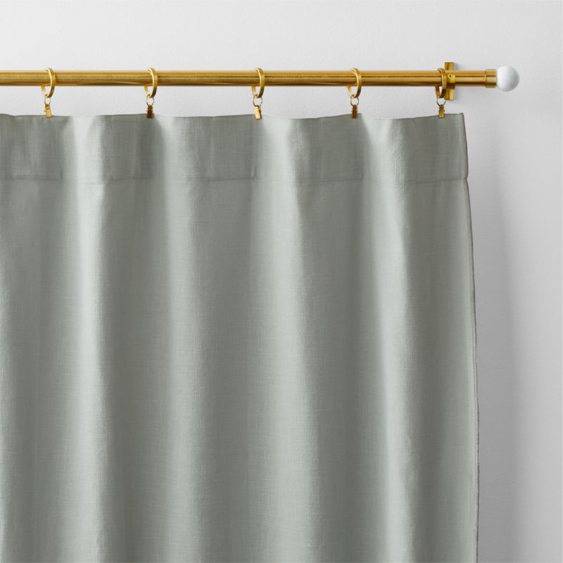 Mist Blue Merrow Stitch Organic Cotton Window Curtain Panel 52"x84" - image 3 of 6