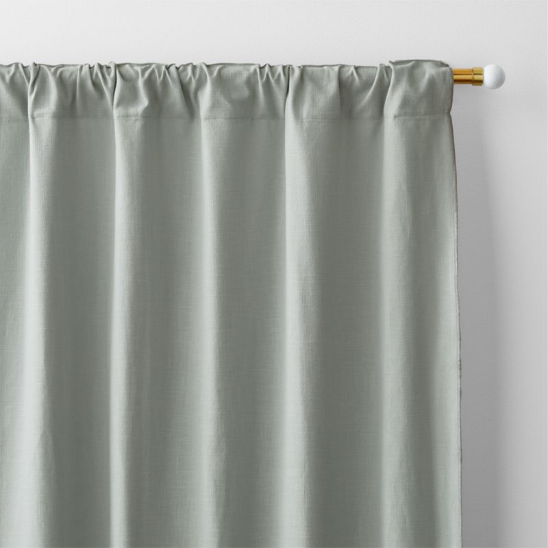 Mist Blue Merrow Stitch Organic Cotton Window Curtain Panel 52"x84" - image 4 of 6