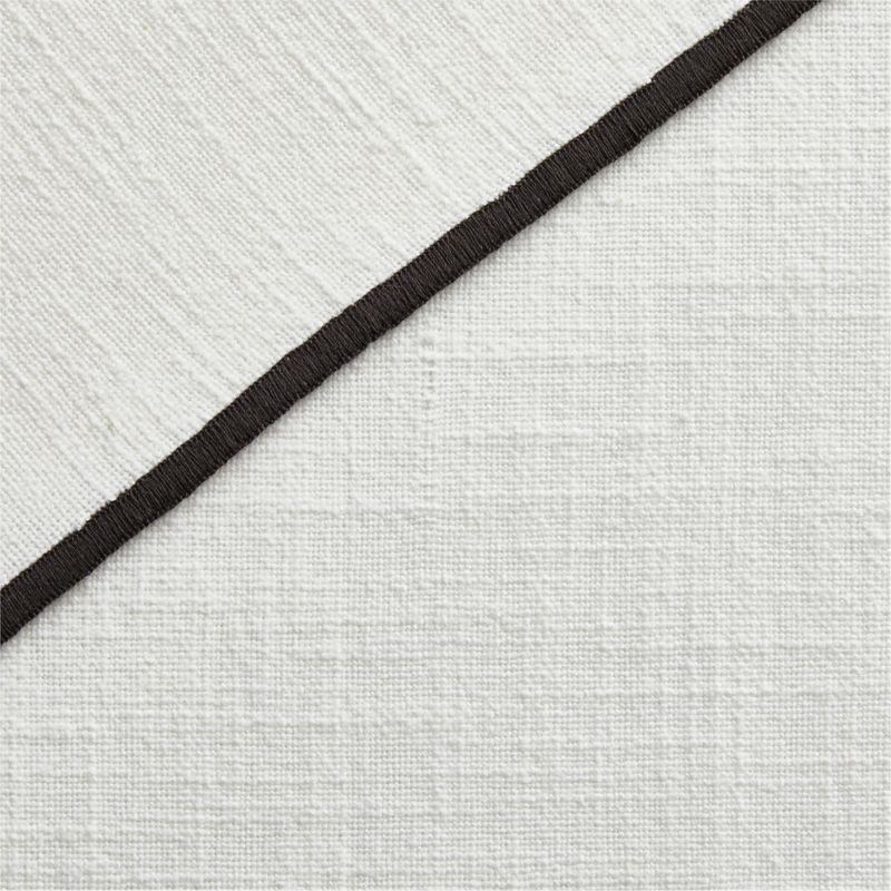 Crisp White Merrow Stitch Organic Cotton Blackout Window Curtain Panel 52"x120" - image 8 of 14