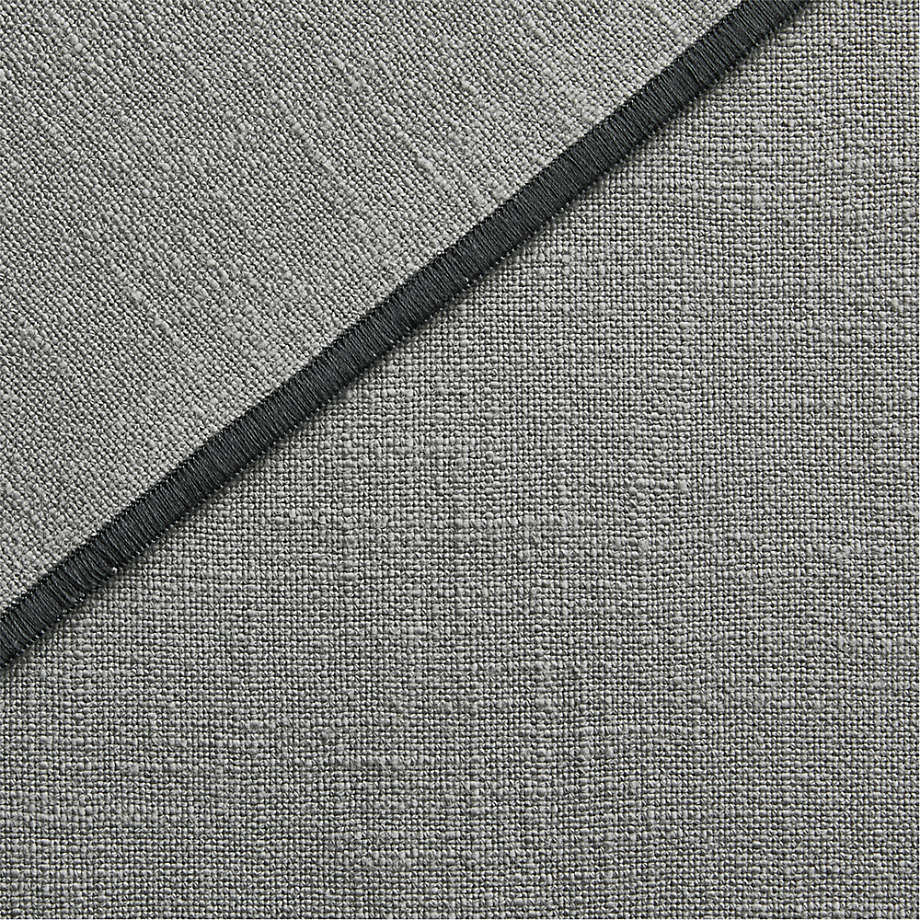 Pebble Grey Merrow Stitch Organic Cotton Blackout Window Curtain Panel 52"x84"