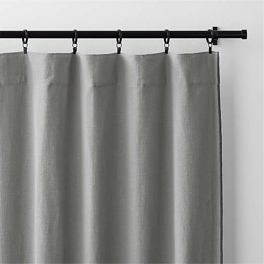 Pebble Grey Merrow Stitch Organic Cotton Window Curtain Panel 52"x120"