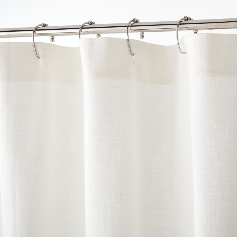 Merrow Stitch Black & White Shower Curtain + Reviews | Crate & Barrel