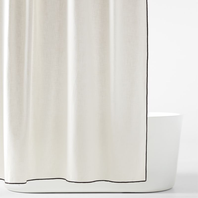 Merrow Stitch Black & White Shower Curtain