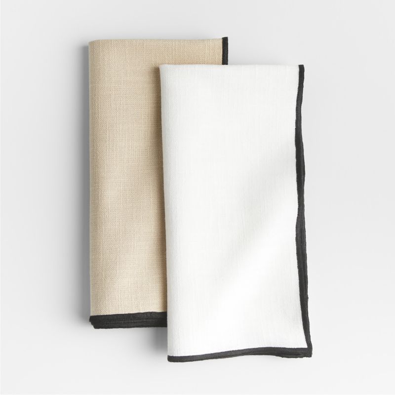 Merrow Stitch Crisp White Organic Cotton Napkin, Set of 4