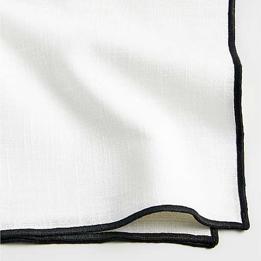 Merrow Stitch Crisp White Organic Cotton Napkin