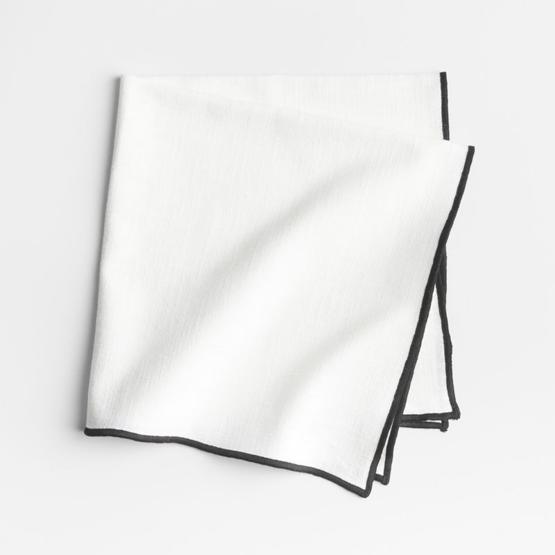 Merrow Stitch Crisp White Organic Cotton Napkin - image 0 of 5