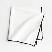 Merrow Stitch Crisp White Organic Cotton Napkin