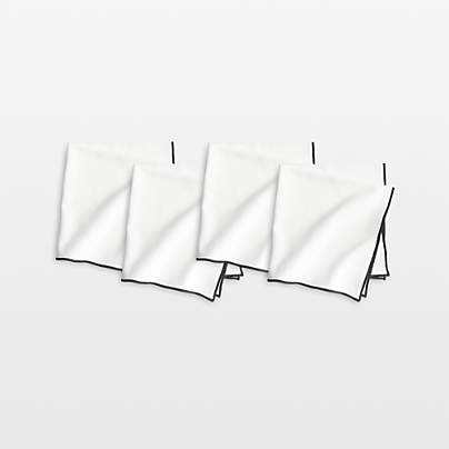 Merrow Stitch Crisp White Organic Cotton Napkin, Set of 4