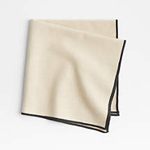 Mercer Merrow Stitch Tan Organic Cotton Napkin + Reviews | Crate & Barrel