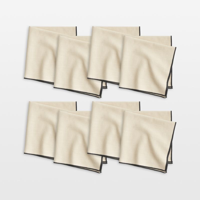 Merrow-Stitch Warm Natural Organic Cotton Napkins, Set of 8 - image 0 of 8