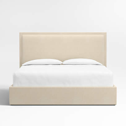 Simple Modern Upholstered Bed - Cream