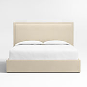 Arden 52" Camel Brown Upholstered King Headboard with Storage Bed Base