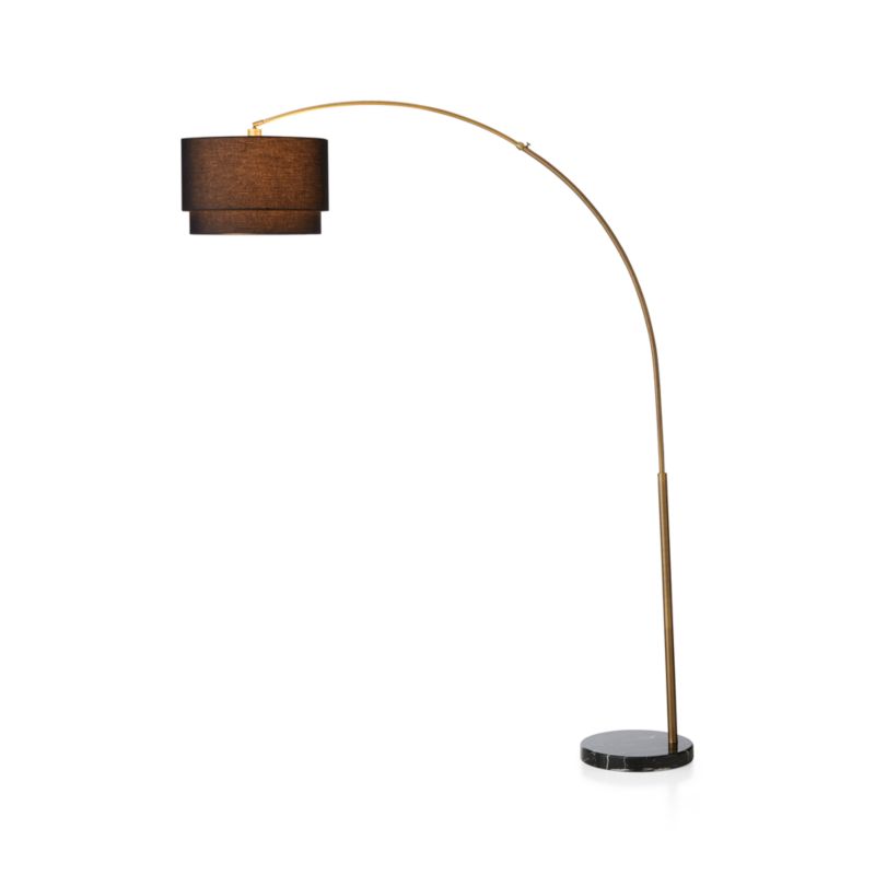 Meryl Arc Brass Floor Lamp with Black Shade - image 8 of 14